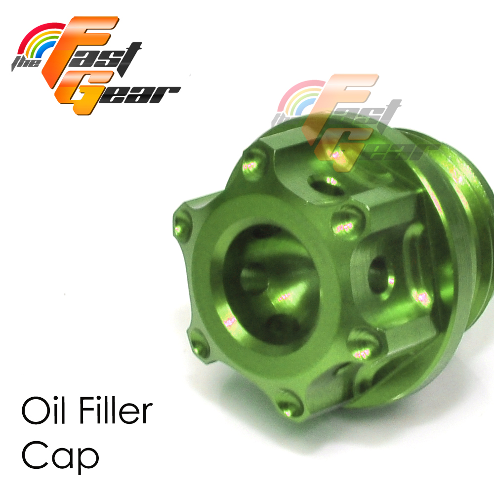 MC MOTOPARTS T-Axis Green CNC Oil Filler Cap For Kawasaki Z1000, Z900, Z800, Z650, Z1000SX, KLZ1000