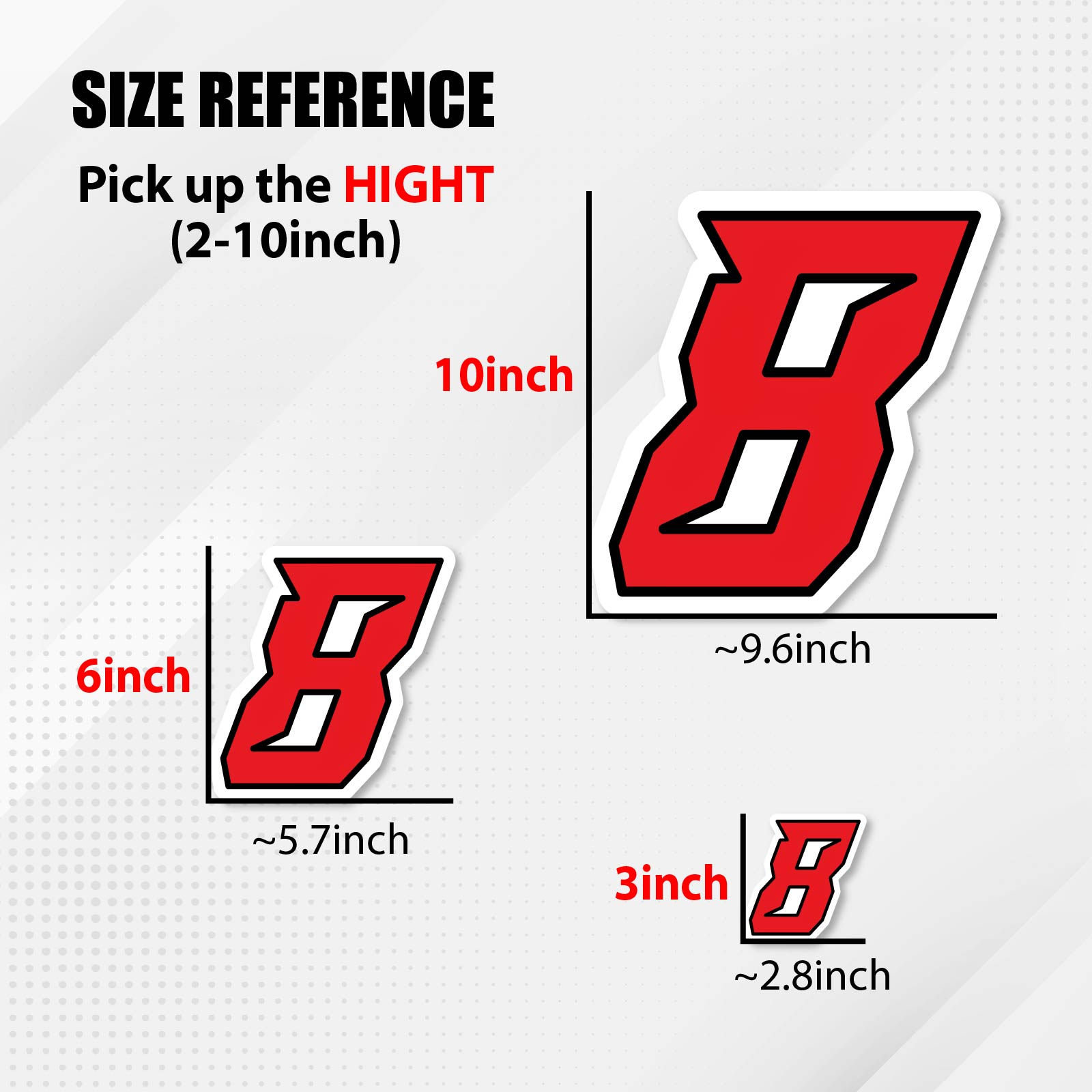 3 x Custom Number Stickers Vinyl S15 For NINJA ZX-14R Panigale V4